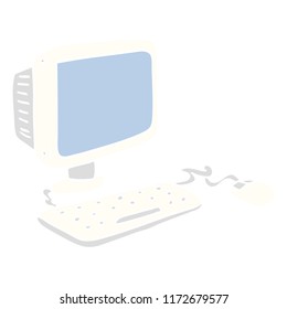 cartoon doodle office computer