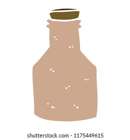 doodle de dibujos animados botella de cerámica antigua con corcho