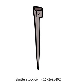 cartoon doodle old nail