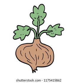doodle de dibujos animados cebolla antigua