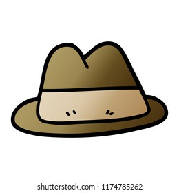 doodle de dibujos animados sombrero de estilo antiguo