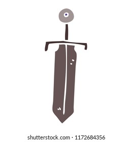 cartoon doodle old sword
