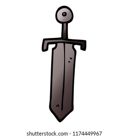 cartoon doodle old sword