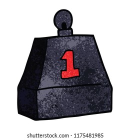 doodle de dibujos animados de una tonelada