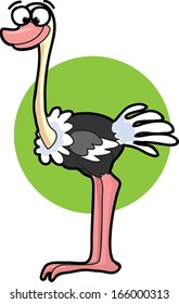 Cartoon doodle ostrich