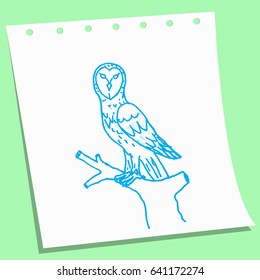 cartoon doodle owl sketch vector illustration