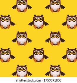 Cartoon Doodle Owl Wallpaper Pattern