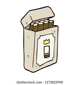 cartoon doodle pack of cigarettes