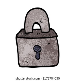 candado de doodle de dibujos animados