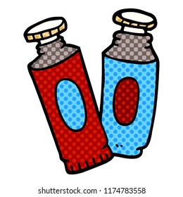 cartoon doodle paint tubes