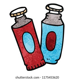 tubos de pintura de doodle de dibujos animados