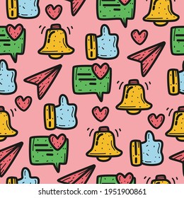 Cartoon doodle pattern button icon illustration