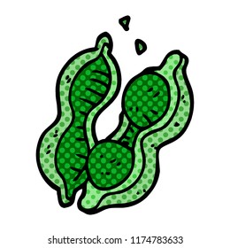 cartoon doodle peas in pod