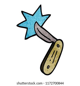 cartoon doodle pen knife