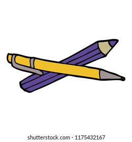 lápiz y pluma de dibujos animados