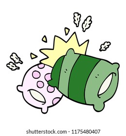 cartoon doodle pillows
