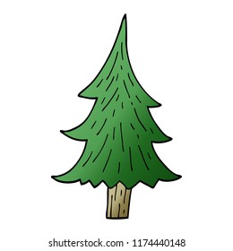 cartoon doodle pine trees