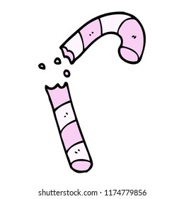 cartoon doodle pink candy cane