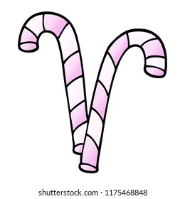 cartoon doodle pink candy cane