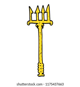 cartoon doodle pitchfork