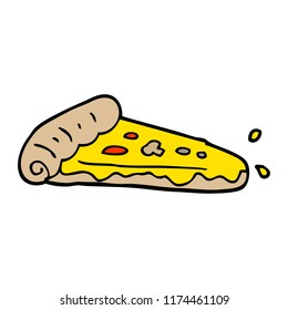 porción de pizza del doodle de dibujos animados