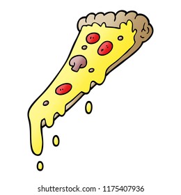 cartoon doodle pizza slice
