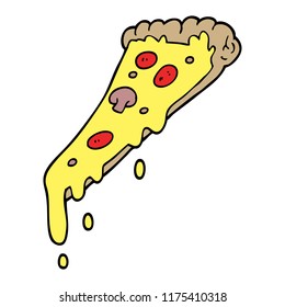 porción de pizza del doodle de dibujos animados