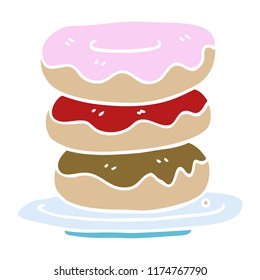 placa de doodle de dibujos animados con donuts