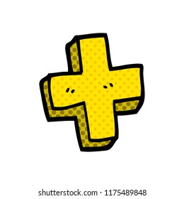 cartoon doodle plus symbol
