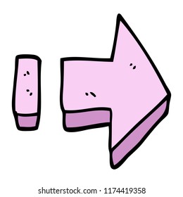 cartoon doodle pointing arrow