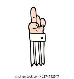cartoon doodle pointing hand