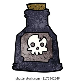 cartoon doodle poison in a bottle