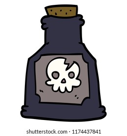 cartoon doodle poison in a bottle