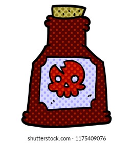 cartoon doodle poison bottle