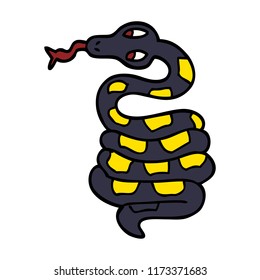 cartoon doodle poisonous snake