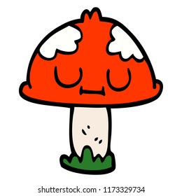 cartoon doodle poisonous toadstool