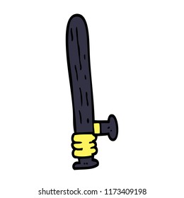 cartoon doodle police truncheon