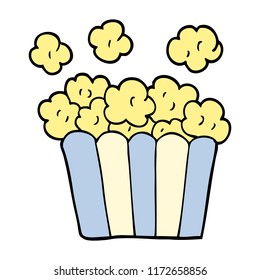 cartoon doodle popcorn