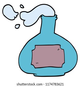 botella de poción de dibujos animados