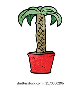 cartoon doodle potted plant