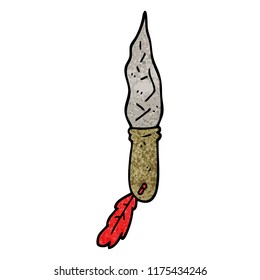 cartoon doodle of a primitive stone dagger