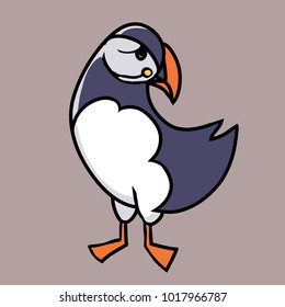 cartoon doodle puffin