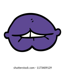 cartoon doodle purple lips