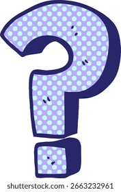 Signo de interrogación del doodle de la historieta en color de neón brillante