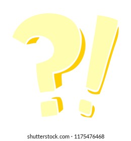 signo de interrogación y signo de exclamación del doodle de dibujos animados