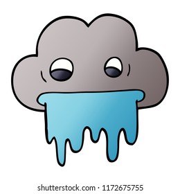 cartoon doodle rain cloud