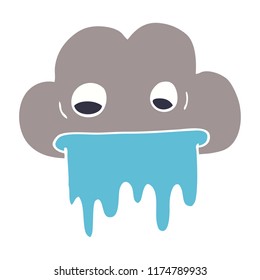 cartoon doodle rain cloud