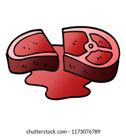 cartoon doodle rare steak
