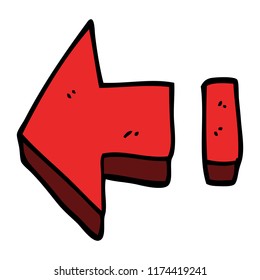 cartoon doodle red arrow