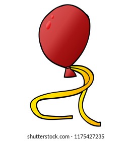 cartoon doodle red balloon